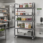 Thumbnail image #2 for Cambro Camshelving® Elements EXU242484VS5480 5-Tier Gray Composite Shelving Unit, 24"W x 24"D x 84"H, Vented/Solid, Stationary Starter