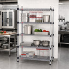 Thumbnail image #2 for Eagle Group Valu-Master F2QA2-74-1872V 4-Tier Stationary Wire Shelving Starter Unit, 72 x 18 x 74 Inches, Pewter Gray Epoxy