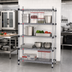 Thumbnail image #2 for Eagle Valu-Master Quad-Adjust 4-Tier Stationary Wire Shelving Starter Unit, 72 x 18 x 74 Inches, Pewter Gray Epoxy