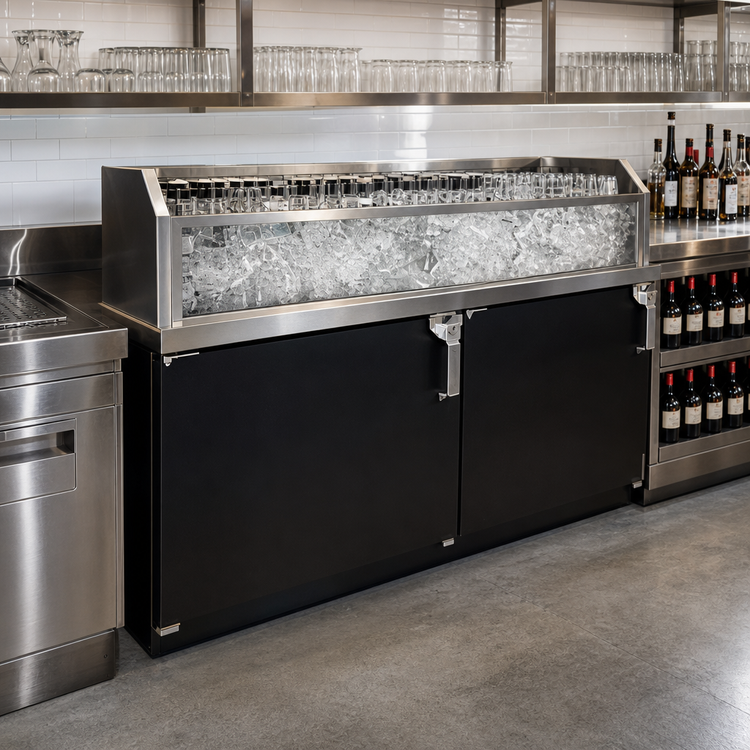 Product image #2 for Glastender Back Bar Glass Ice Display Unit, 66 Inch Wide x 24 Inch Deep