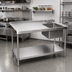 Thumbnail image #2 for 72-Inch x 24-Inch Stainless Steel Right-Side Prep Sink Work Table with Marine Edge, Backsplash, and Undershelf
