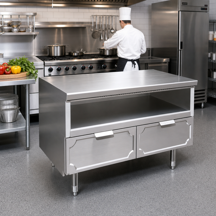 Product image #2 for La Rosa Refrigeration L-61184-32 84 Inch Utility Stand with Dry-Drawer Base