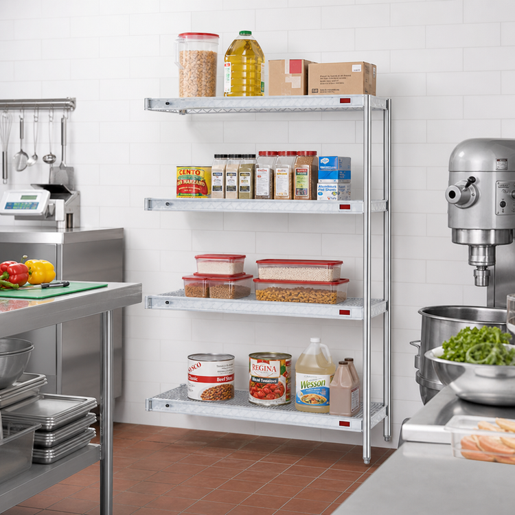 Product image #2 for Eagle Group 4-Tier Add-On Wire Shelving Unit, 36 x 18 x 74 Inches, Stainless Steel