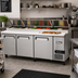 Thumbnail image #2 for Migali Competitor Series 93-Inch Three-Section Stainless Steel Refrigerated Counter/Pizza Prep Table with 3 Solid Doors