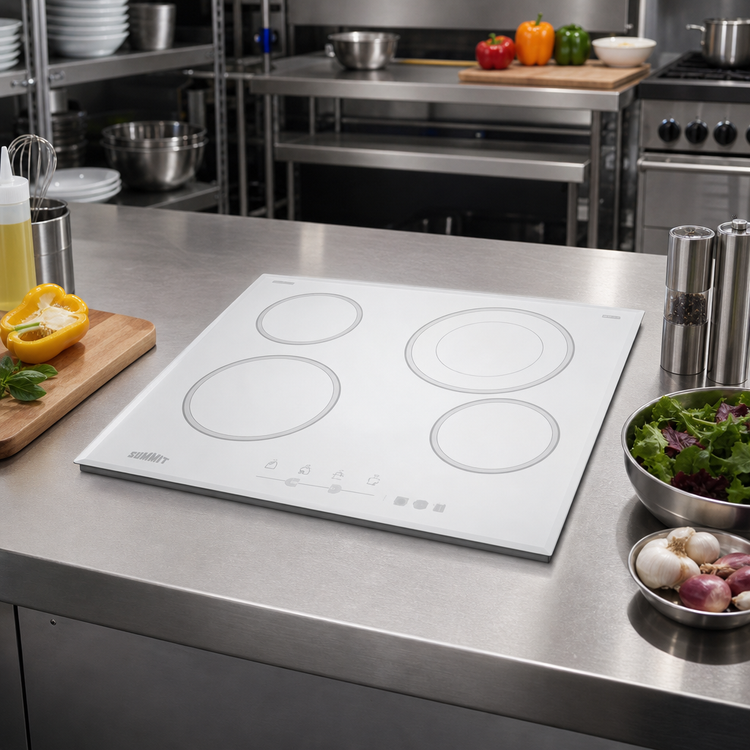 Product image #2 for Summit Commercial 23-1/4 Inch 4-Burner Electric Radiant Cooktop with White Ceramic Glass Surface