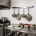 Thumbnail image #2 for BK Resources Wall-Mount Single Bar Pot Rack, 48 Inch x 12 Inch, 304 Stainless Steel, 4 Hooks