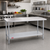 Thumbnail image #2 for Duke Manufacturing 48-Inch x 24-Inch Stainless Steel Work Table with Galvanized Undershelf