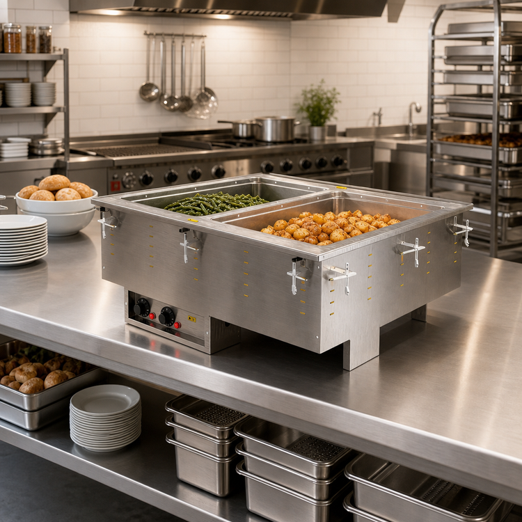 Product image #2 for Two-Well Drop-In Electric Hot Food Well with Auto-Fill and Thermostatic Controls