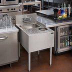 Thumbnail image #2 for Krowne Royal Series KR24-MS18 18-Inch Stainless Steel Underbar Speed Unit with Single Sink, Glass Rinser, and Tool Well