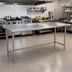Thumbnail image #2 for Advance Tabco 120-Inch x 30-Inch 14-Gauge 304 Stainless Steel Open Base Work Table with 1-1/2-Inch Rear Upturn