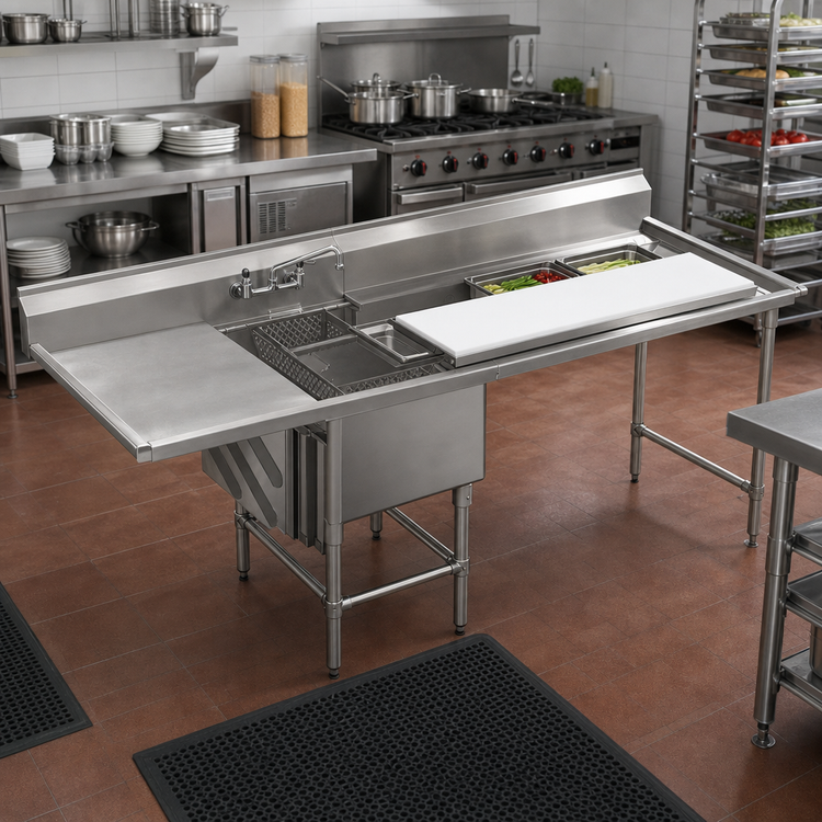 Product image #2 for Spec-Master FNP2820-1-48TL One Compartment Stainless Steel Prep Sink with 48" Deep Prep Area