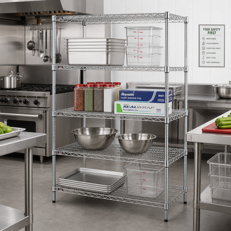 Product image #2 for Metro Super Erecta 36 x 24 x 63 Inch 4-Shelf Stationary Starter Wire Shelving Unit, Super Erecta Brite Finish