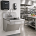 Thumbnail image #2 for Eagle Group ADA Wall-Mount 14-Inch Stainless Steel Hand Sink with Gooseneck Faucet, Skirt Assembly, Soap Dispenser, and Paper Towel Dispenser