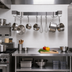 Thumbnail image #2 for Advance Tabco 60-Inch Wall-Mounted Single-Bar Stainless Steel Pot Rack with 9 Double Hooks