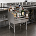 Thumbnail image #2 for John Boos Slim-Line Freestanding Underbar Liquor Bottle Display Unit, 3-Step, 18 x 18 x 32-1/2 Inches, Stainless Steel