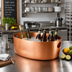 Thumbnail image #2 for American Metalcraft Oval Hammered Aluminum Beverage Tub, 16.25 Qt., Copper Finish