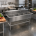 Thumbnail image #2 for John Boos Pro-Bowl 4-Compartment Freestanding Stainless Steel Sink with 10-Inch Backsplash