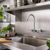 Thumbnail image #2 for T&S Brass Wall-Mount Workboard Faucet with 4-Inch Centers and 5-3/4-Inch Swivel Gooseneck Nozzle
