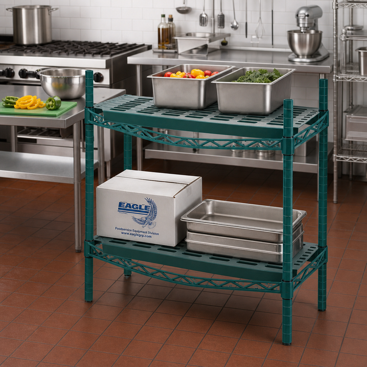 Product image #2 for Eagle QuadPlus 60 x 18 Inch Louvered Polymer Shelf Mat with Microgard Antimicrobial Protection