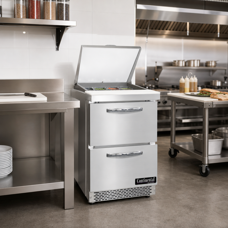 Product image #2 for Continental Refrigerator Designer Line D27N12M-FB-D 27.5" Mighty Top Front Breathing Sandwich Unit with Drawers