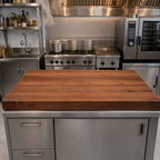 Thumbnail image #2 for John Boos Boos Block WALKCT2-4838-V 48" x 38" Edge-Grain American Black Walnut Kitchen Countertop, 2-1/4" Thick, Varnique Finish