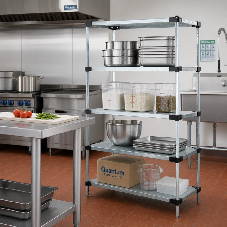 Product image #2 for Quantum Solid Shelving Starter Kit with 4 Solid Shelves, 24"W x 24"D x 54"H