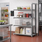 Thumbnail image #2 for Cambro Camshelving® Elements EXA213064VS4480 4-Tier Stationary Add-On Polymer Shelving Unit, 21" x 30" x 64", Speckled Gray