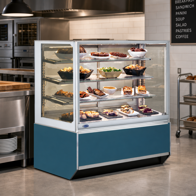 Product image #3 for Federal Industries Italian Glass Heated Display Case, 60-Inch Floor Model with 2-Tier Adjustable Shelves