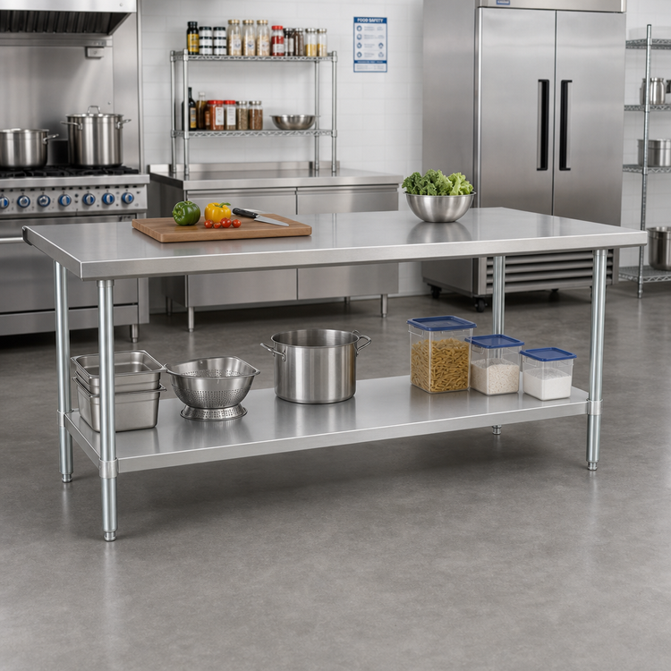 Product image #2 for Advance Tabco 18 Gauge 400 Series Stainless Steel Undershelf for 84 x 36 Inch Work Tables