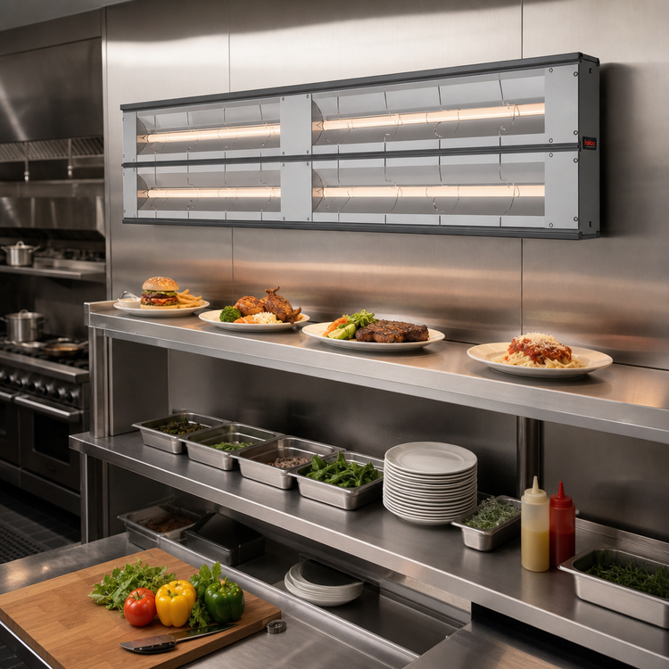 Product image #2 for Hatco Glo-Ray 48-Inch Max Watt Unlighted Aluminum Dual Infrared Strip Heater, 3-Inch Spacer, 2600 Watts