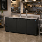 Thumbnail image #2 for Hoshizaki DD80 Three-Section Direct-Draw Draft Beer Cooler, 80-Inch, 4 Half-Keg Capacity, Dual Towers, Black Exterior