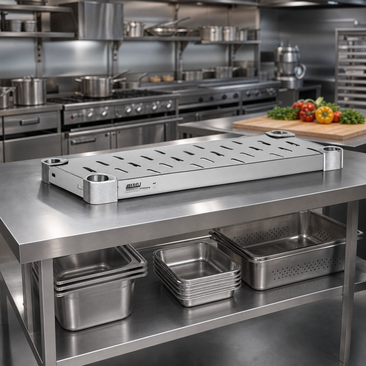 Product image #3 for Eagle Quik-Set 60 x 18 Inch Solid Louvered Stainless Steel Shelf
