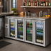 Thumbnail image #2 for True Premier Bar Four-Section Refrigerated Back Bar Cooler with 4 Locking Glass Doors, 92-Inch Wide