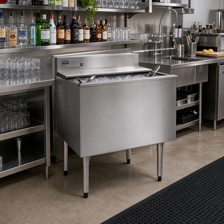 Product image #2 for Eagle Group 2200 Series 30 Inch x 24 Inch Underbar Ice Bin/Cocktail Unit with 7-Circuit Cold Plate