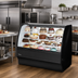 Thumbnail image #2 for True 59-1/4 Inch Full-Service Curved Glass Refrigerated Bakery Display Case, Self-Contained R290, Black Exterior/White Interior