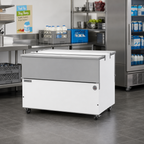 Thumbnail image #2 for Beverage Air ST58HC-W-02 Dual-Access Cold Wall School Milk Cooler, 58-Inch, 22.5 Cu. Ft., White Exterior, Stainless Interior