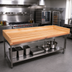 Thumbnail image #2 for John Boos Edge Grain Northern Hard Rock Maple Bakers' Table Top with 4 Inch Coved Backsplash, 120 x 30 x 1-3/4 Inches