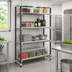 Thumbnail image #2 for Cambro Camshelving Elements XTRA High Density Top Rail Stationary Starter Unit, 24-Inch Deep x 36-Inch Long x 81-Inch High, 4 Vented Shelves, Speckled Gray
