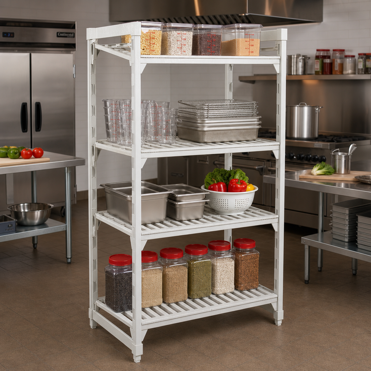 Product image #3 for Cambro Camshelving Premium 84-Inch 21 x 30-Inch 4-Tier Vented Stationary Starter Shelving Unit