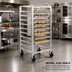 Thumbnail image #2 for Mobile Counter-Height Open-Side Pan Rack for 9 Full-Size 18 x 26 Inch Pans