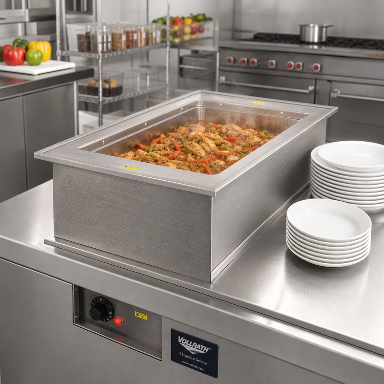 Product image #2 for Vollrath Drop-In Electric Hot Food Well, 1 Full-Size Pan, Wet Operation, 208V