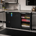 Thumbnail image #2 for Everest Refrigeration EBD2-BBG Two-Section Back Bar Beer Dispenser & Direct Draw Keg Refrigerator, 20 Cu. Ft., Black, 1/2-Barrel, 1-Faucet