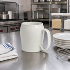 Thumbnail image #2 for Cambro Camwear® MDSM8CNL148 8 oz White Ceramic Contoured Mug with Handle, Microwave/Oven/Freezer Safe