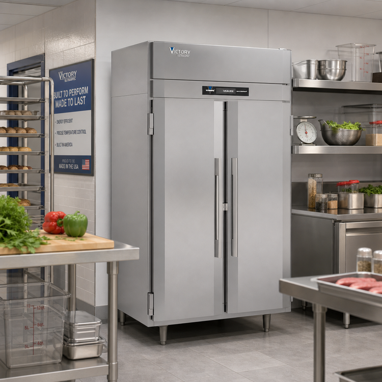 Product image #2 for Victory UltraSpec FS-2D-S1-PT-HC Two-Section Pass-Thru Solid Door Freezer