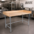 Thumbnail image #2 for John Boos 60 x 30-Inch Baker's Top Wood Work Table with Galvanized Base