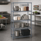 Thumbnail image #2 for Quantum WR63-3636GY 36" W x 36" D x 63" H Wire Shelving Starter Unit, 4 Shelves, Stationary, Gray Epoxy Finish