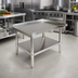 Thumbnail image #2 for 30.5-Inch x 30-Inch Stainless Steel Equipment Stand with 2-Inch Up-Turn and Adjustable Undershelf