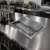 Thumbnail image #2 for Steel Works Stainless 18 Inch x 18 Inch Insulated Drop-In Ice Bin with Sliding Cover, 65 lb. Capacity