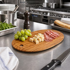 Thumbnail image #2 for American Metalcraft OWPB9 Oblong Olive Wood Serving Board, 9-7/8 x 5-7/8 x 1/8 Inch, Hand Wash Only Case of 6