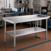 Thumbnail image #2 for Klinger's Trading 97-Inch 304 Stainless Steel Dish Sorting Table with Open Undershelf and Drain Tube